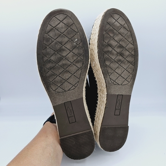 Joie Cara Black Canvas Jute Platform Slip-On Loafers - Picture 13 of 13